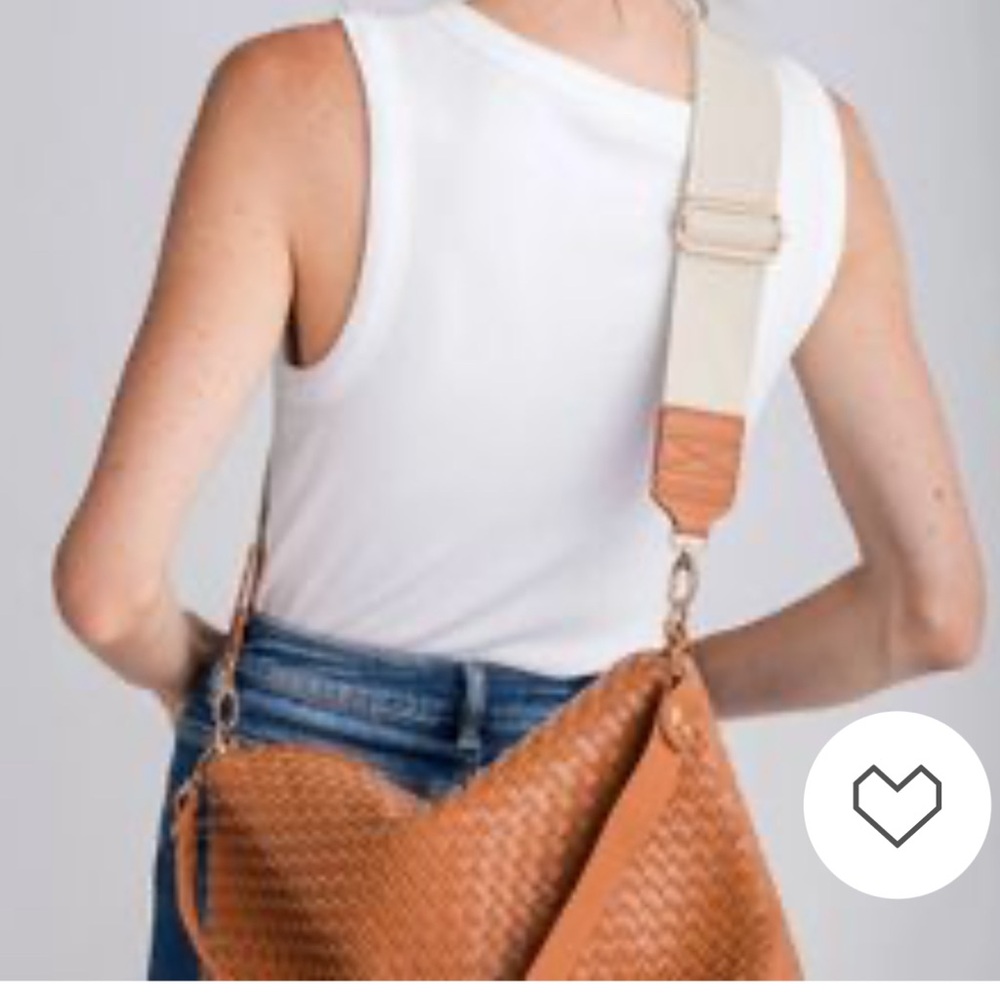 Social Threads woven brown crossbody bag